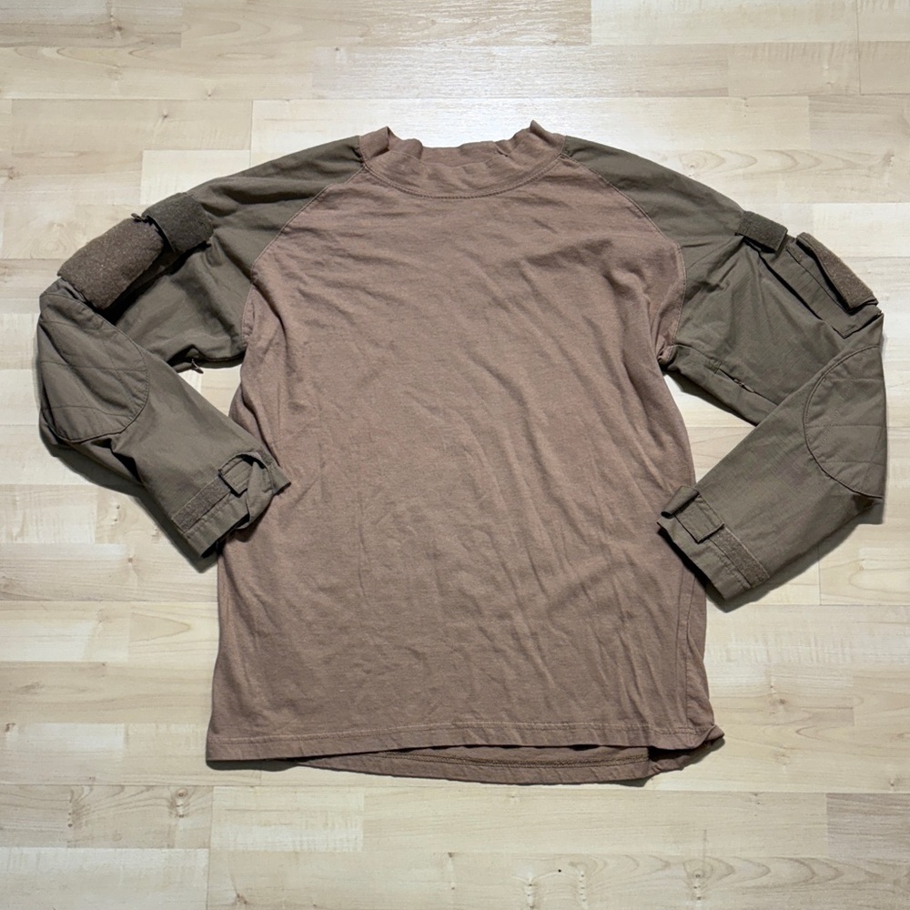 Men's Brown Long Sleeve Shirt with Padded Sleeves